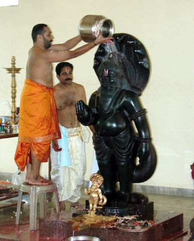 Abhishekam being performed to Vyasa Maharshi